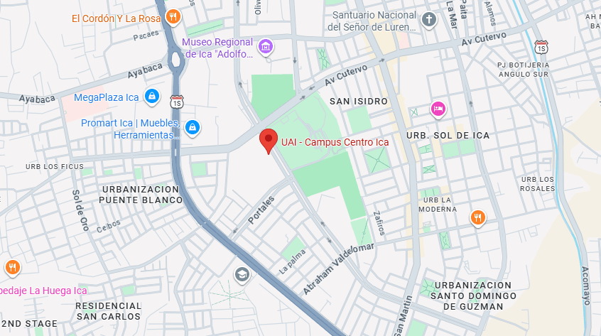 Mapa de ubicación del campus Ica