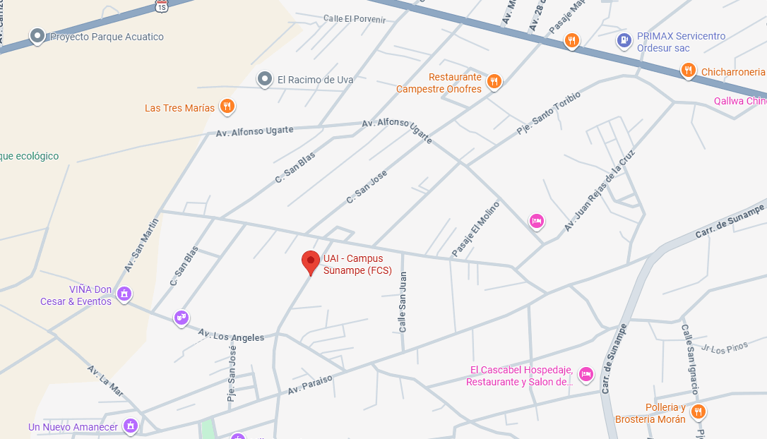 Mapa de ubicación del campus Sunampe